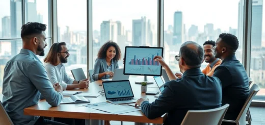 Une scène illustrant un groupe divers de personnes en session de planification financière, engagées et collaboratives.