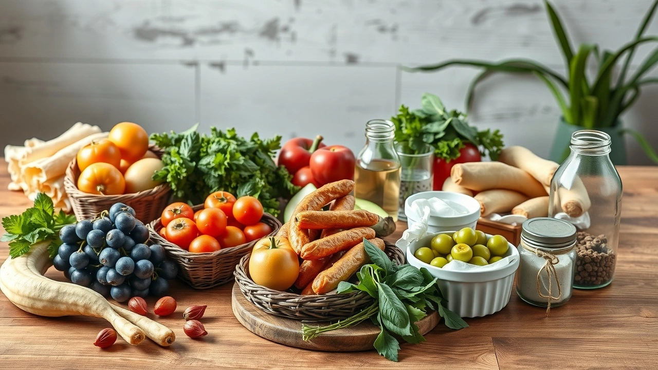 table avec des produits locaux et durables