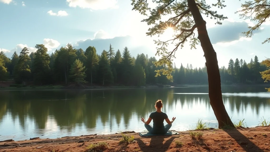 Un paysage serein illustrant des techniques de déconnexion consciente.