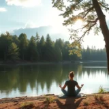 Un paysage serein illustrant des techniques de déconnexion consciente.