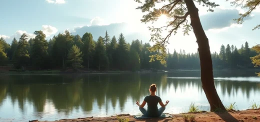 Un paysage serein illustrant des techniques de déconnexion consciente.
