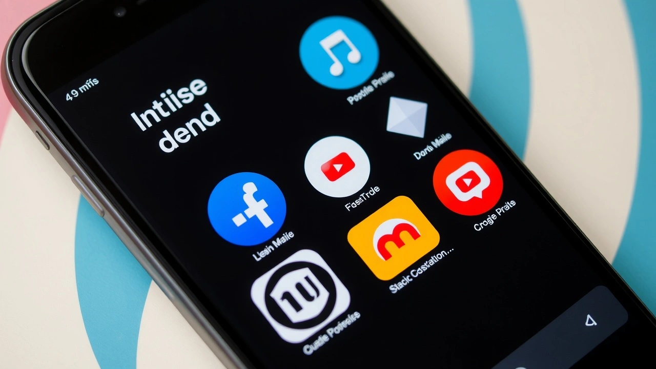 téléphone avec logos de plateformes de streaming musical