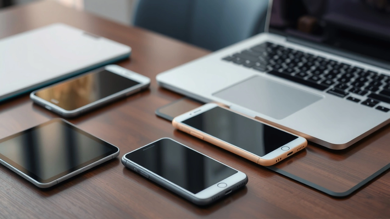 appareils de communication moderne sur une table