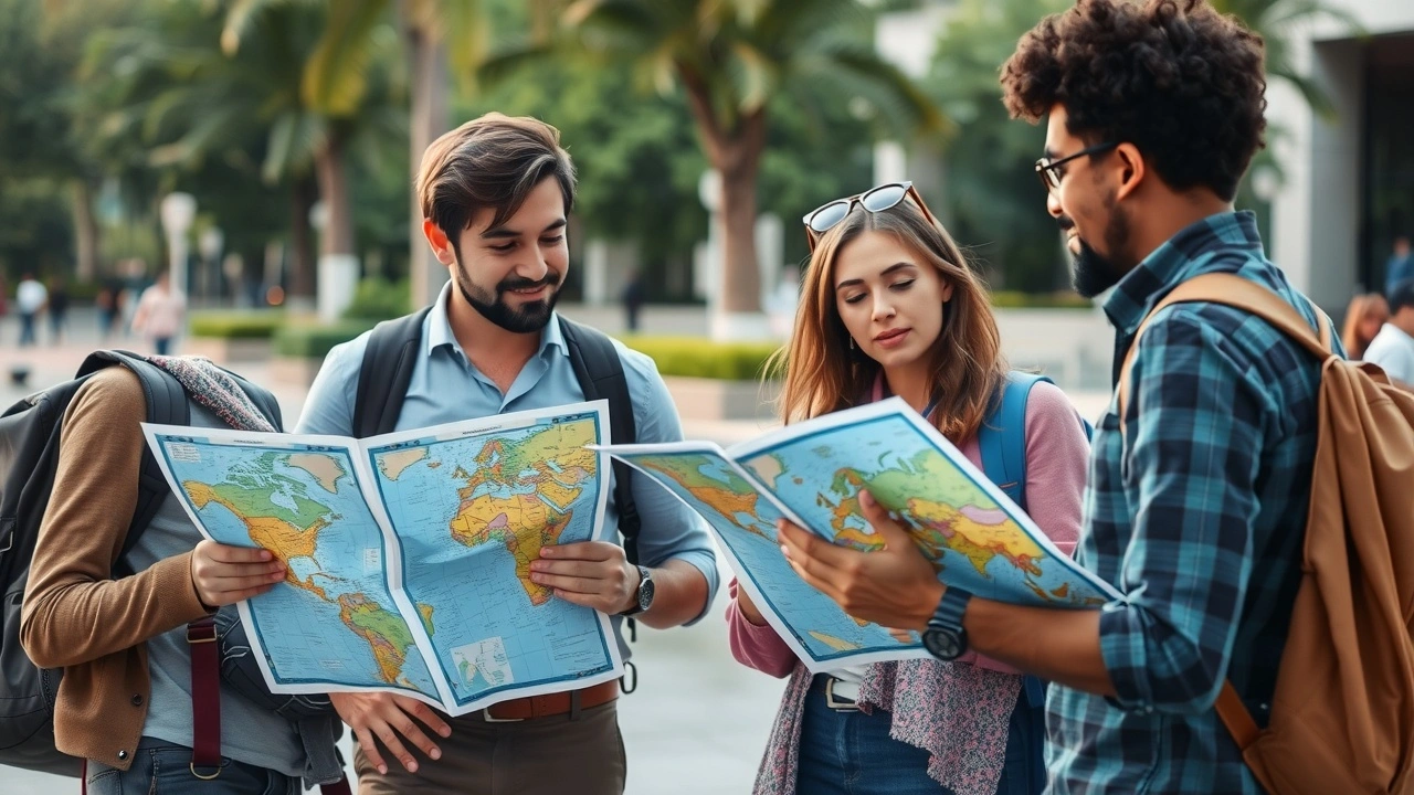 groupe de voyageurs choisissant une destination responsable