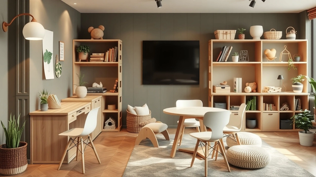 coin jeux avec mobilier ecoresponsable et espace de stockage