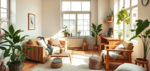 Un espace de vie multifonctionnel avec des éléments écologiques pour un confort optimal à la maison.