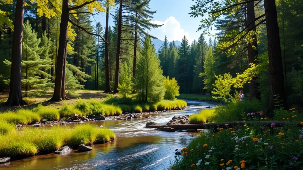 Une scène tranquille illustrant une immersion dans la nature.