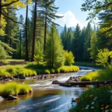 Une scène tranquille illustrant une immersion dans la nature.