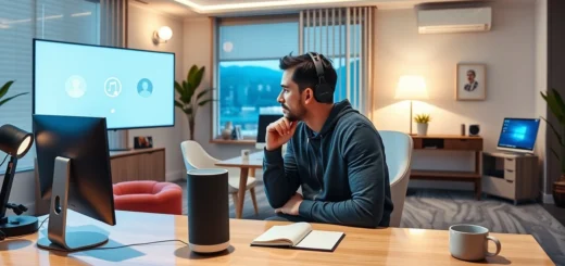 Une illustration de l'innovation en reconnaissance vocale dans une maison moderne.