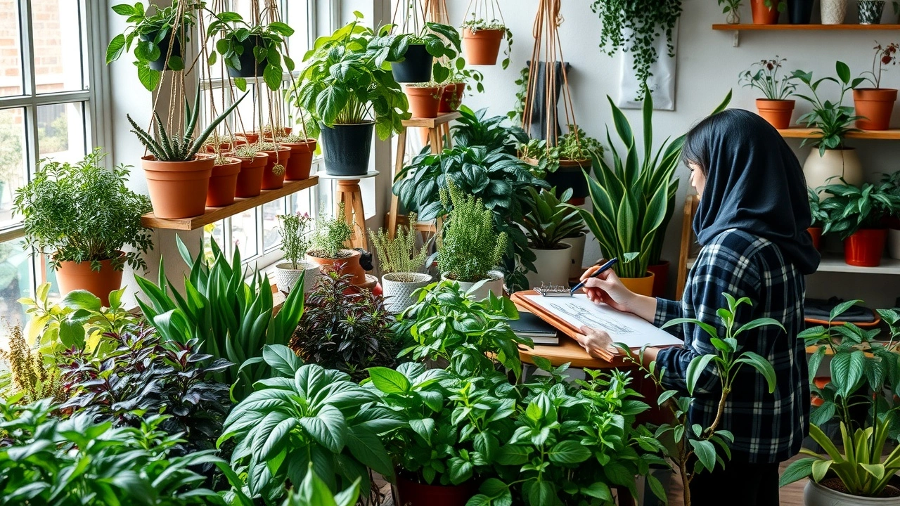 jardin dinterieur avec plantes et espace de creaation