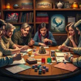 Un groupe d'amis jouant à un jeu de rôle autour d'une table