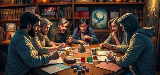 Un groupe d'amis jouant à un jeu de rôle autour d'une table