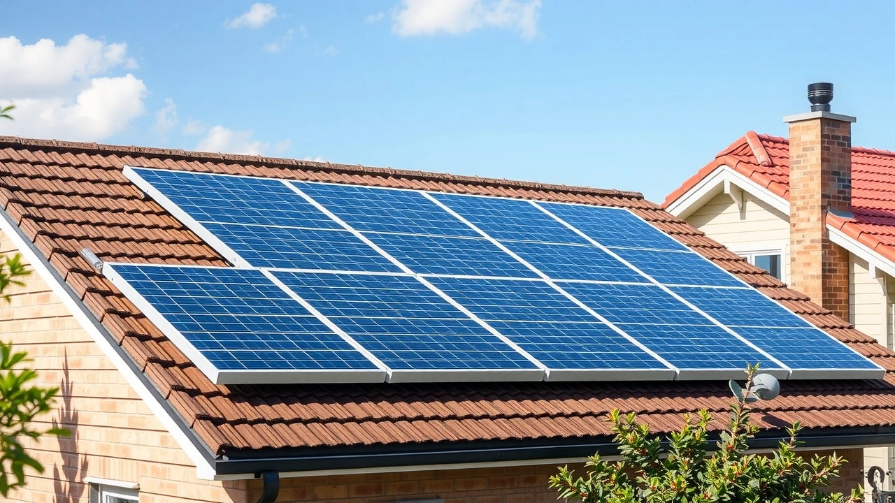 panneaux solaires sur un toit moderne