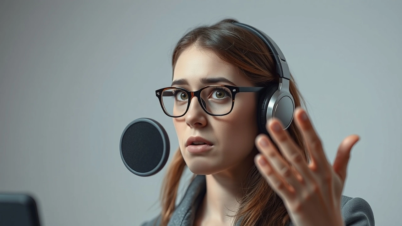 person utilisant la technologie de reconnaissance vocale