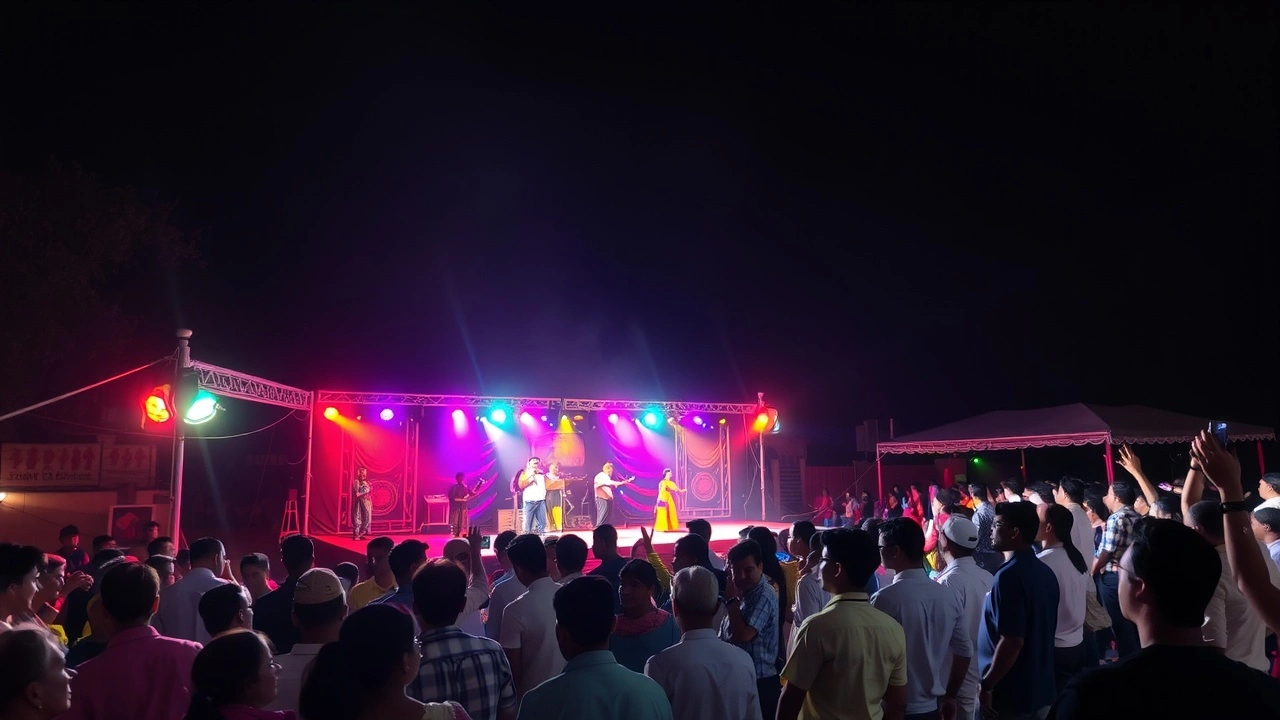 spectacle nocturne illuminant une scene culturelle active