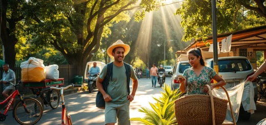 Une illustration de voyage durable et d'impact positif sur les communautés locales.