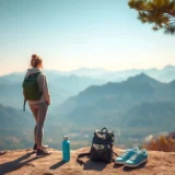 Un voyageur minimaliste profitant d'un paysage magnifique