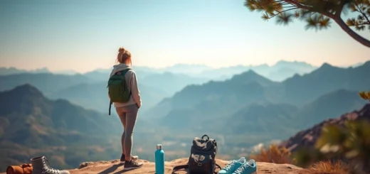 Un voyageur minimaliste profitant d'un paysage magnifique