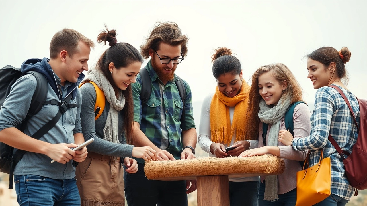 groupe de voyageurs travaillant ensemble sur un projet