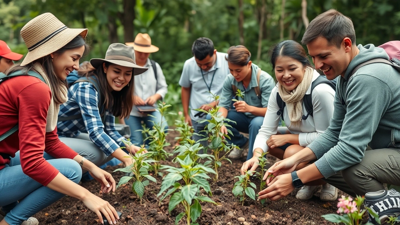 voyageurs participant a des projets de durabilite