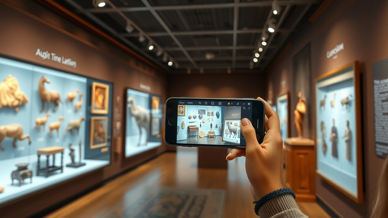 utilisation d'une application de réalité augmentée au musée