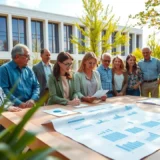 Une image illustrant la gestion de patrimoine avec des personnes discutant sereinement.