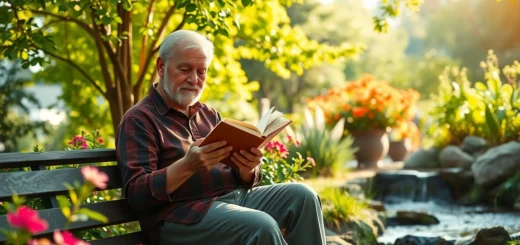 Une personne lisant un livre dans un cadre naturel apaisant