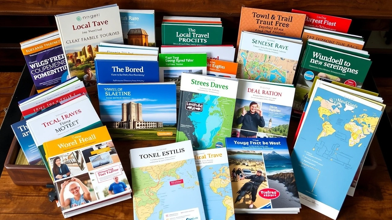 collection de brochures et livres sur le tourisme durable