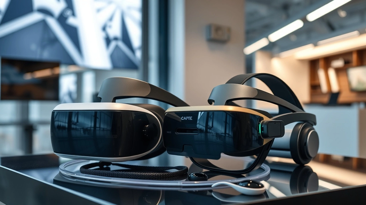 dispositifs de technologie immersive sur une table moderne