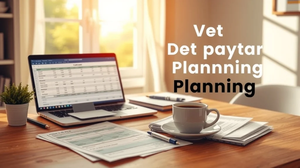 Image illustrant un espace de travail motivant pour la planification d'un remboursement de dettes