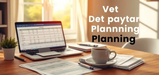 Image illustrant un espace de travail motivant pour la planification d'un remboursement de dettes