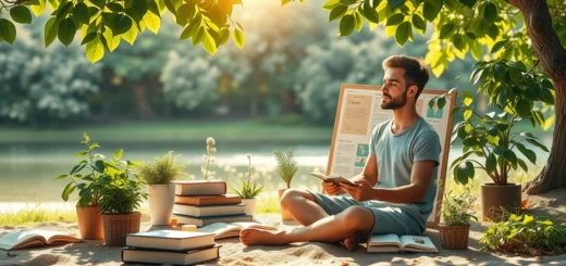 Une personne méditant dans un environnement naturel paisible, symbolisant le développement personnel.