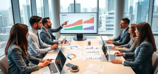 Image d'un groupe de professionnels en réunion stratégique autour d'une table