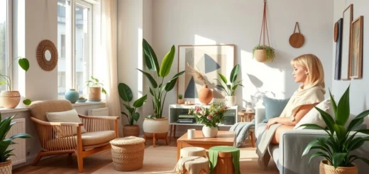 Un intérieur élégant avec des idées de décoration DIY écoresponsables.