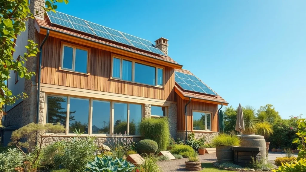 Une maison rénovée avec des pratiques durables et un jardin écologique.