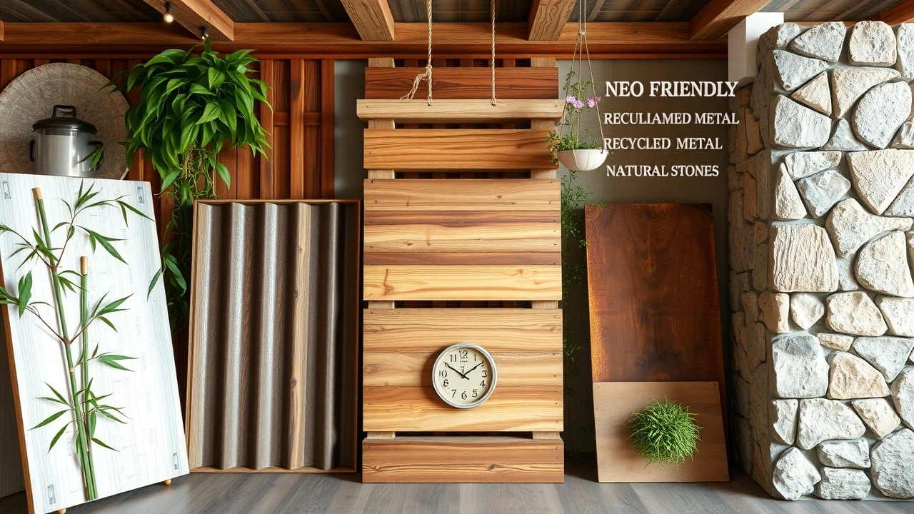 matériaux de construction écologiques variés présentés