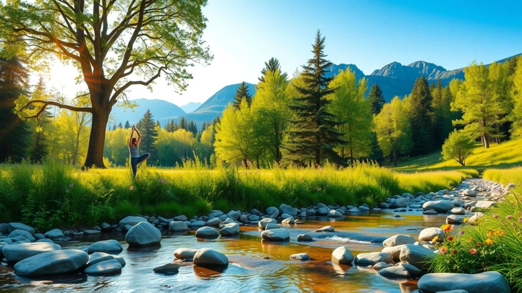 Une scène inspirante de la nature pour le bien-être durable.