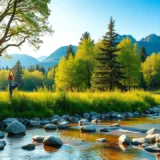 Une scène inspirante de la nature pour le bien-être durable.