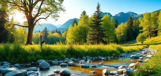 Une scène inspirante de la nature pour le bien-être durable.