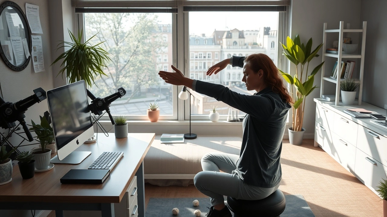 une personne prenant une pause bien-être au bureau