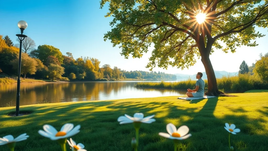 Une scène sereine illustrant l'importance des pauses bien-être.