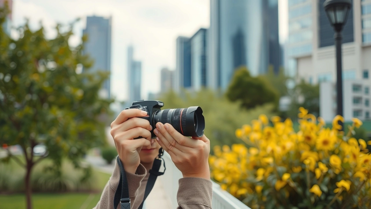 une personne prenant des photos de la vie quotidienne