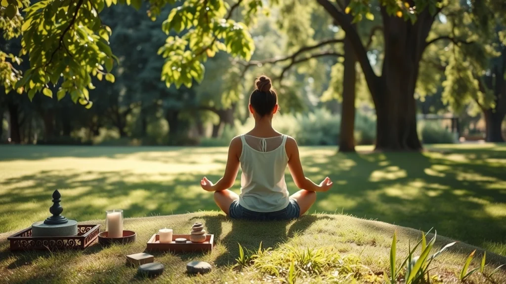 Une personne méditant dans la nature, symbolisant la transformation par les rituels quotidiens de méditation.