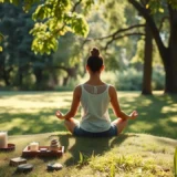 Une personne méditant dans la nature, symbolisant la transformation par les rituels quotidiens de méditation.