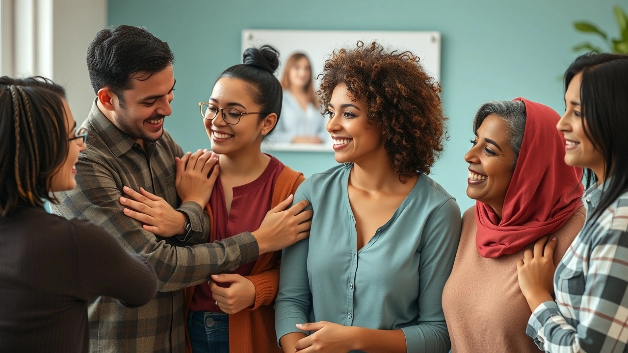 groupe de personnes montrant du soutien mutuel