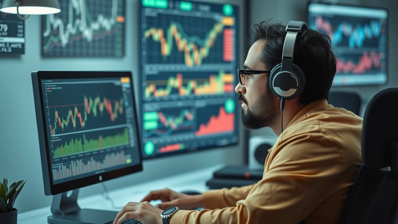 analyste financier utilisant des simulations sur ordinateur