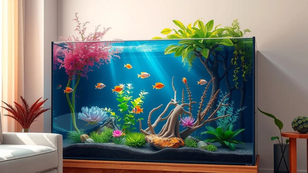 Une aquariophilie apaisante avec des poissons colorés et des plantes aquatiques