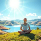 Une scène sereine illustrant le bien-être émotionnel avec des techniques de visualisation positive.