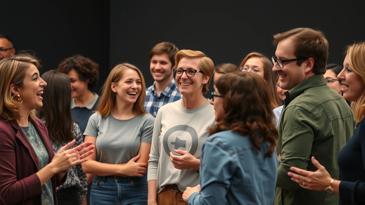 groupe de personnes dans un atelier d'improvisation théâtrale