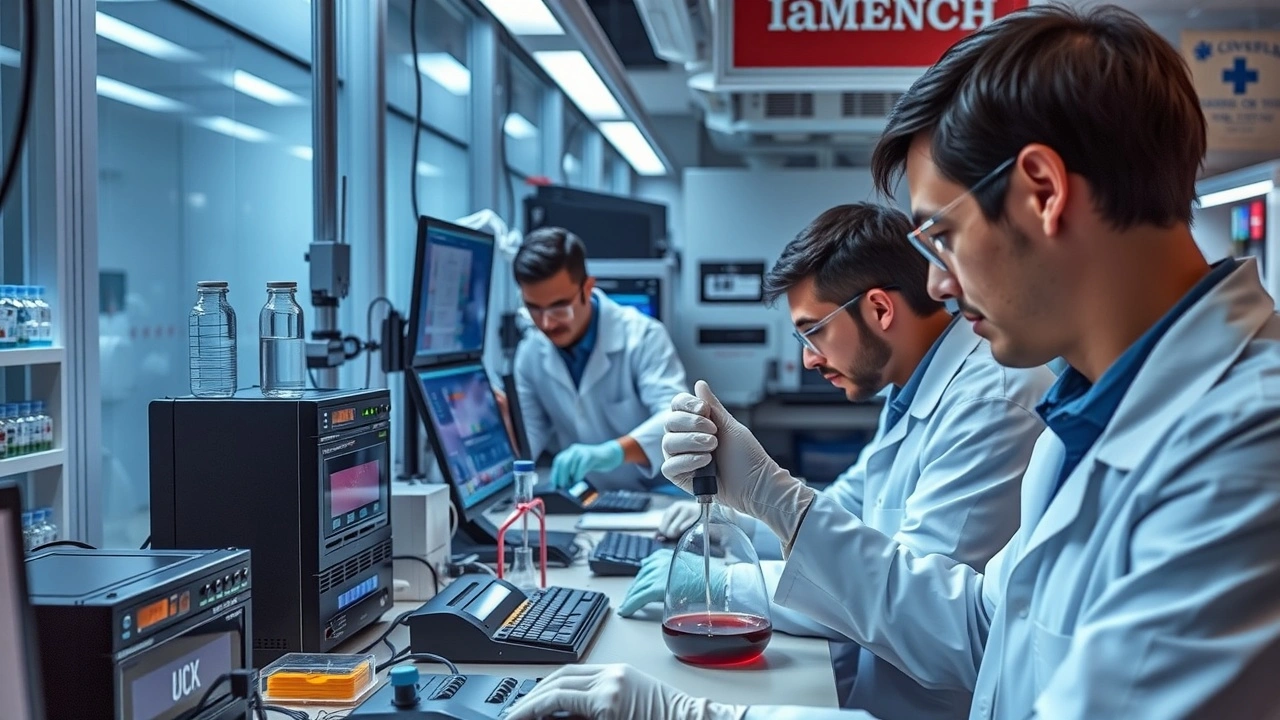 laboratoire avec des dispositifs de calcul quantique